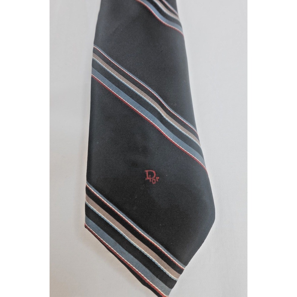 VTG 70s Christian Dior Monsieur Handmade Woven Polyester Silk Tie Wpl-125 3"x57"